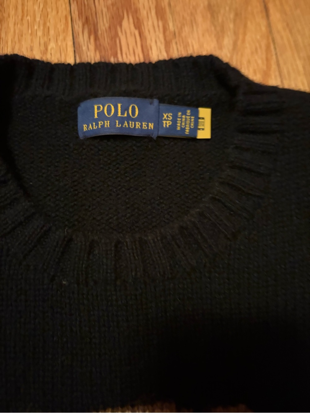 Polo by Ralph Lauren Black Crewneck Sweater with Embroidered Teddy Bear - Picture 3 of 8